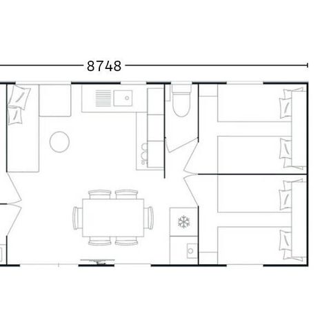 Mobile home 6 persons - Mobil-home | Premium | 3 Bedrooms | 6 Pers. | Terrace Lounge | Air-con.