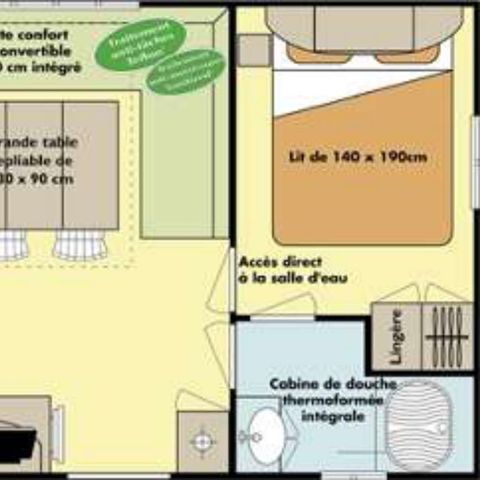 Mobile home 6 persons - Classic 3 bedrooms Saturday