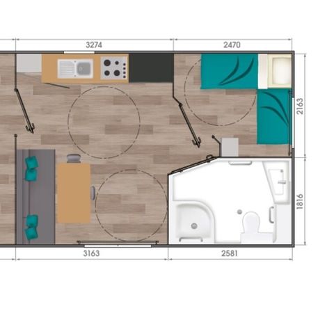 Mobile home 4 persons - Confort + 2 Bedrooms PMR Sunday