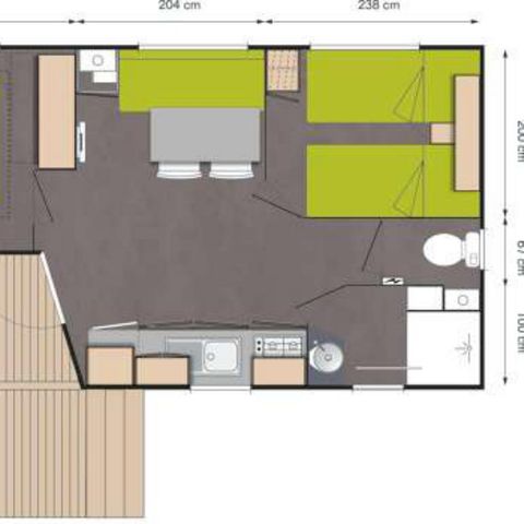 Mobilheim 4 Personen - Klassisch 2 Schlafzimmer Loggia Sonntag