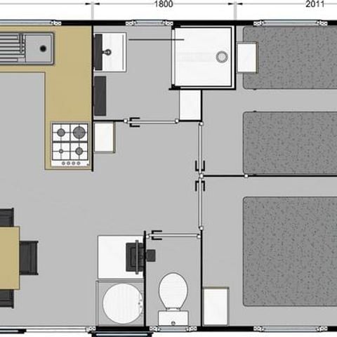 Casa mobile 8 persone - Casa mobile 8 pers 4 camere da letto 2 bagni con terrazza coperta