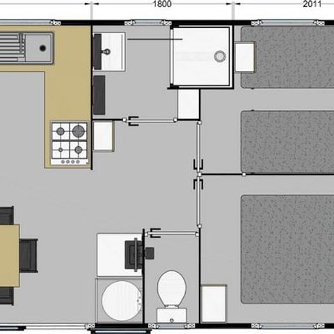 MOBILHOME 8 personas - Mobil-home 8 pers 4 dormitorios 2 baños con terraza cubierta