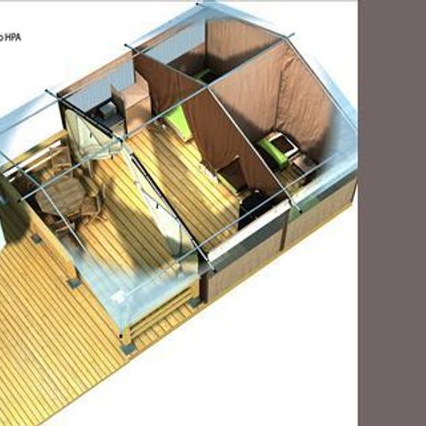 Bungalowzelt 5 Personen - VICTORIA (OHNE SANITÄRE EINRICHTUNGEN)