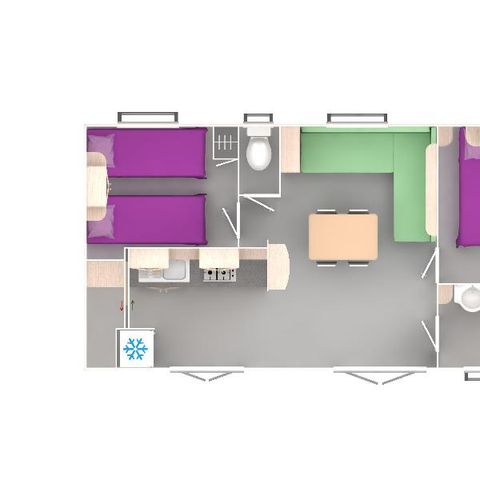 Mobilheim 4 Personen - EVOLUTION 2 SCHLAFZIMMER
