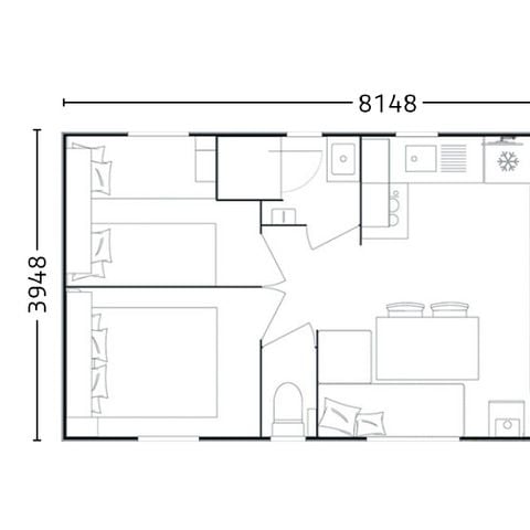 Stacaravan 4 personen - Stacaravan CONFORT T 23m² - 2 kamers