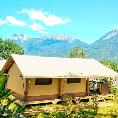 Tente en toile et en bois 5 personnes - LODGE SAFARI Sans sanitaires