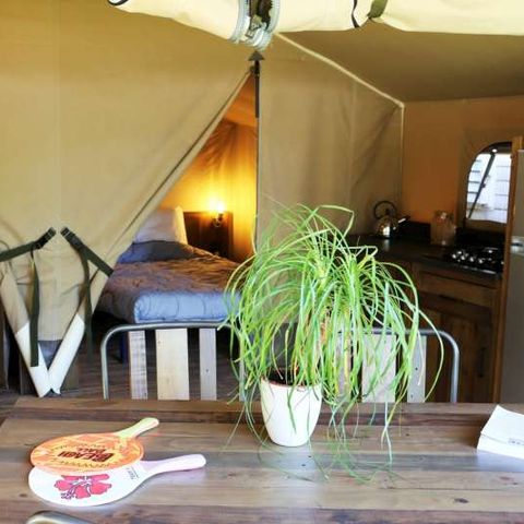 Tente en toile et en bois 5 personnes - LODGE SAFARI Sans sanitaires