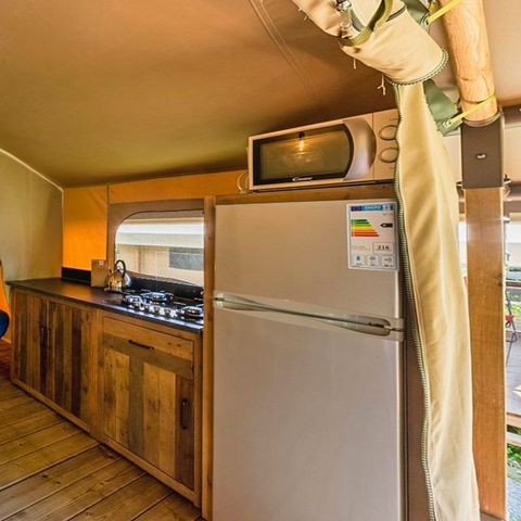 Tente en toile et en bois 5 personnes - LODGE SAFARI Sans sanitaires