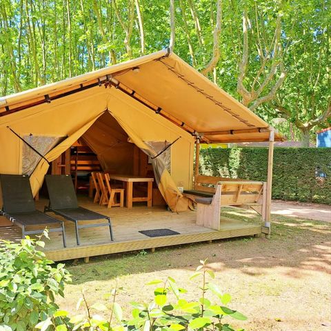 Tenda in tela e legno 5 persone - Eco Lodge | 2 Camere da letto | 4/5 Pers. | Terrazza singola