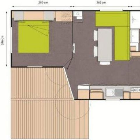MOBILE HOME 6 people - Premium clim 35m² - 3 bedrooms