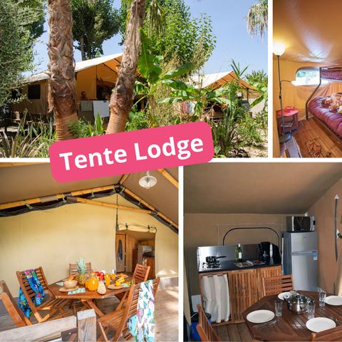 Canvas and wooden tent 5 persons - Canvas lodge Victoria - 30m² - France