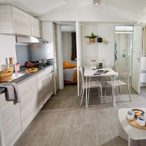 MOBILHOME 6 personnes - Premium 35m² 3 chambres, Clim, Tv, lave-vaisselle