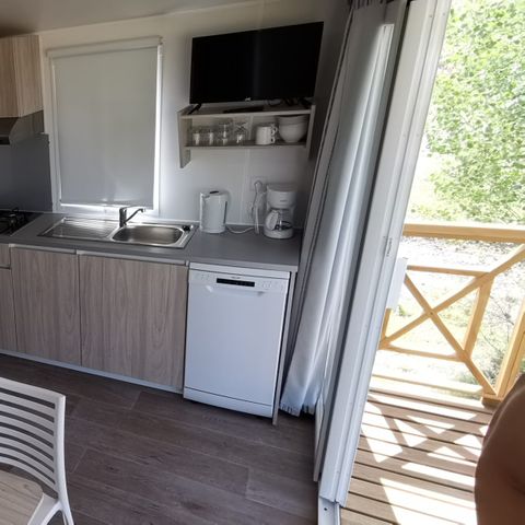 Mobile home 4 persons - Premium 33 m² 2 bedrooms Air conditioning, Tv, dishwasher