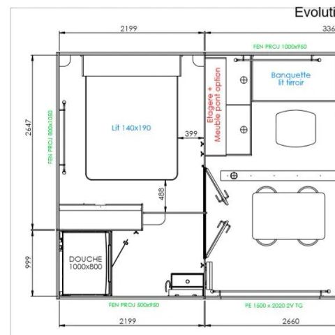 Mobile home 6 persons - Homeflower Premium 33 m² 3 bedrooms Air conditioning, Tv, dishwasher