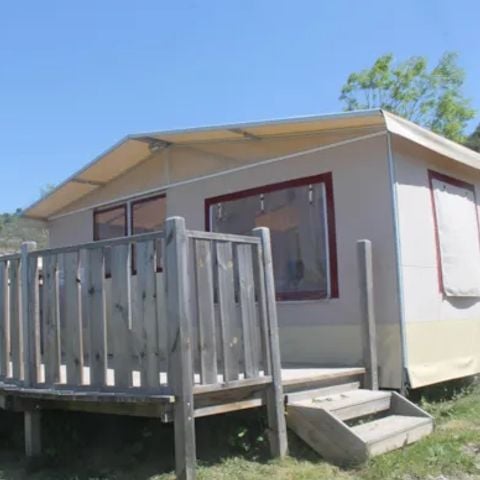 Tente en toile et en bois 5 personnes - Lodgetent Standard 27,5m² + Terrasse