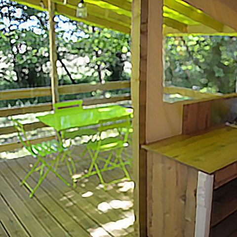 Glamping tent 5 persons - Funflower Standard 23m² without sanitary facilities