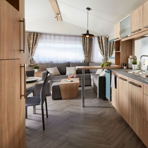 Stacaravan 4 personen - Stacaravan Luxe 40m² (4p-2ch), Airconditioning, Tv, Lv, bed 160, rolluiken, plancha, Nespresso