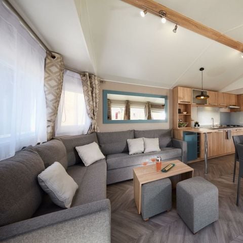 Stacaravan 4 personen - Stacaravan Luxe 40m² (4p-2ch), Airconditioning, Tv, Lv, bed 160, rolluiken, plancha, Nespresso