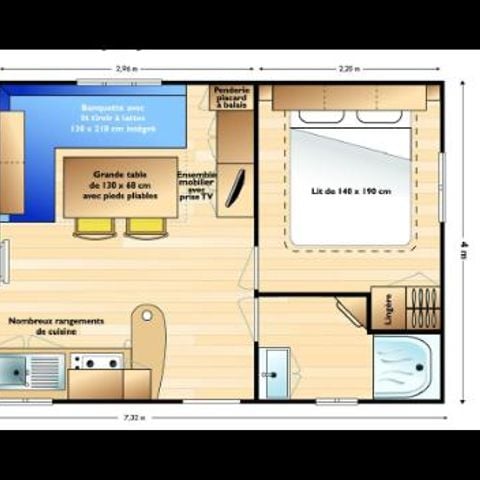 Mobilheim 4 Personen - KLIMATISIERTES MOBILHEIM