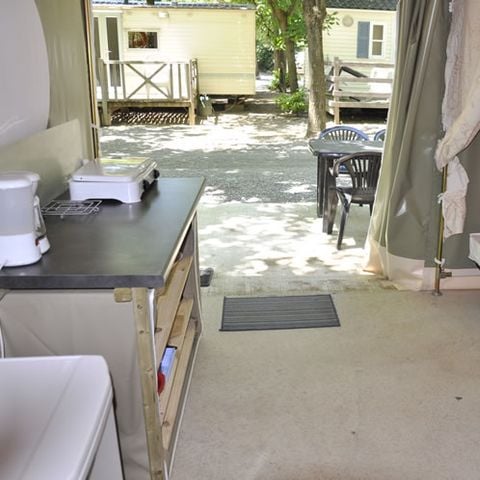 Tent van canvas en hout 5 personen - Bengaals