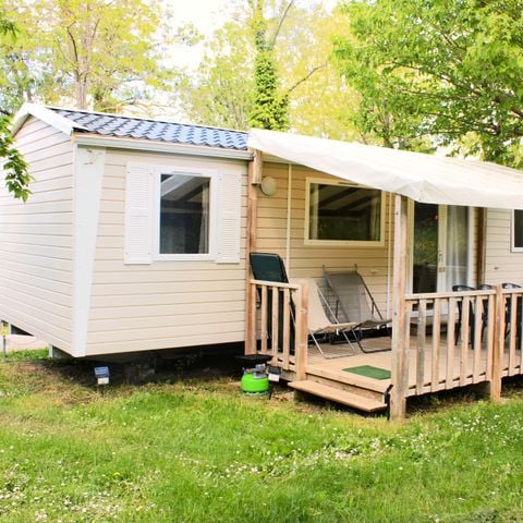 Mobilheim 6 Personen - Komfort 6p (35m²) mit überdachter Terrasse, klimatisiert