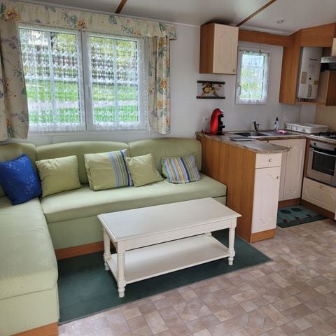 MOBILHOME 4 personnes - Confort Supérieur 4p (32m²) avec terrasse couverte, 2 chambres, climatisé