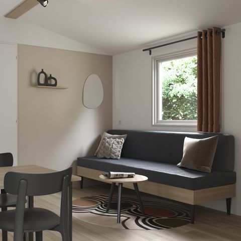 Mobile home 4 persons - Mobil-home PREMIUM 4p (33m²) , 2 bedrooms, air conditioning, TV, dishwasher, terrace, Queen Size bed