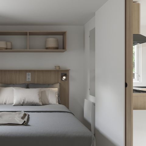 Mobile home 2 persons - Mobile-home PREMIUM 2p (20m²) , 1 bedroom, air-conditioning, TV, Terrace, queen-size bed
