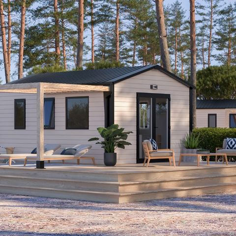 CASA MOBILE 2 persone - Casa mobile PREMIUM 2p (20m²) , 1 camera da letto, aria condizionata, TV, terrazza, letto queen size