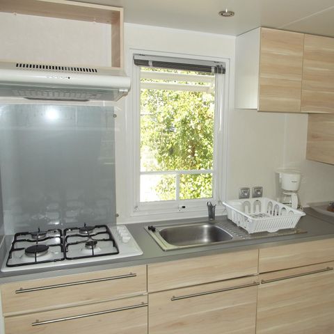 Mobile home 4 persons - Comfort 4p (27m²) with covered terrace, 2 bedrooms, air conditioned