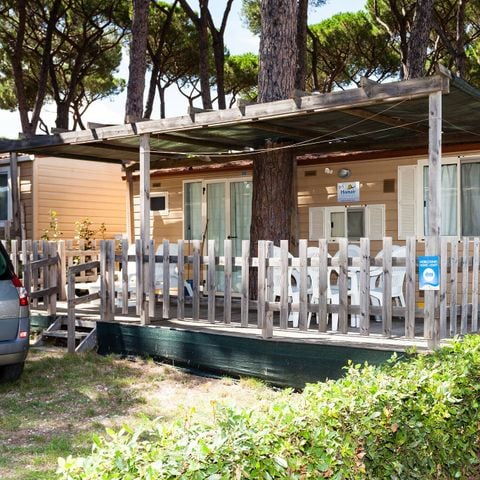 Mobilheim 6 Personen - Classic | 3 Schlafz. | 6 Pers. | Erhöhte Terrasse | Klimaanlage