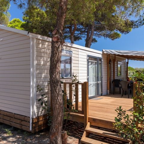 MOBILE HOME 6 people - | Comfort XL | 2 Bedrooms | 4/6 Pers. | Raised terrace | Air conditioning | TV