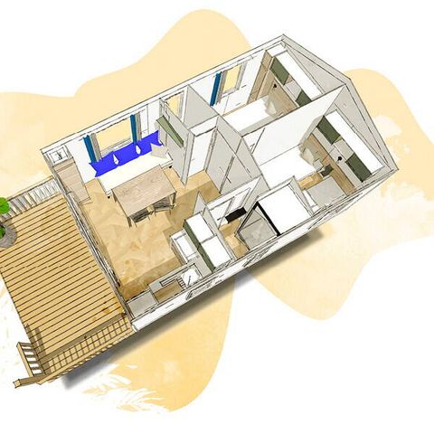 MOBILE HOME 6 people - Mobile home | Comfort | 2 Bedrooms | 4/6 People | Single terrace | Air conditioning | TV