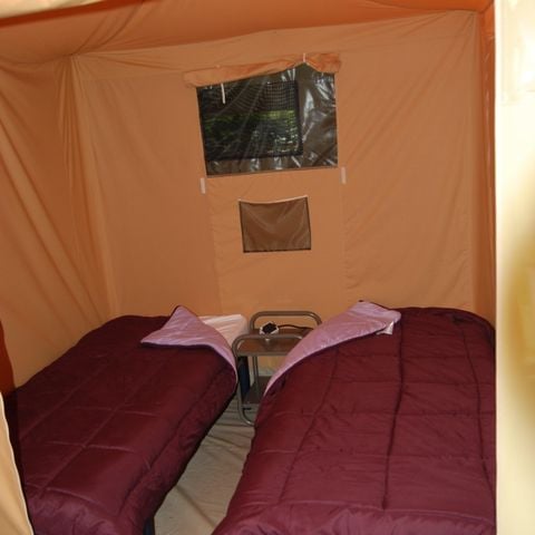 Zelt 4 personen - Zeltbungalow Karibik 20m² mit Terrasse 10.5m² - ohne Sanitäranlagen 2 Zimmer 4 pers.