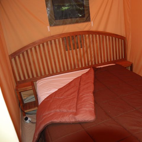 TIENDA DE CAMPAÑA 4 personas - Bungalow de lona Caribe 20m² con terraza 10.5m² - sin sanitario 2 habitaciones 4 pers
