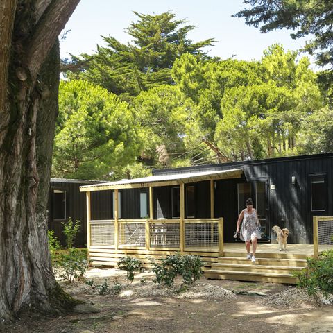 MOBILHOME 6 personnes - Premium 34m² (3 chambres - 6 pers.) + terrasse couverte + TV + draps + CLIM