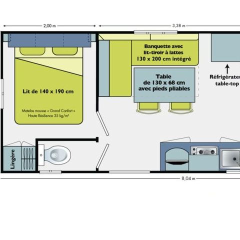 MOBILHOME 4 personnes - KOAWA LOGGIA CONFORT