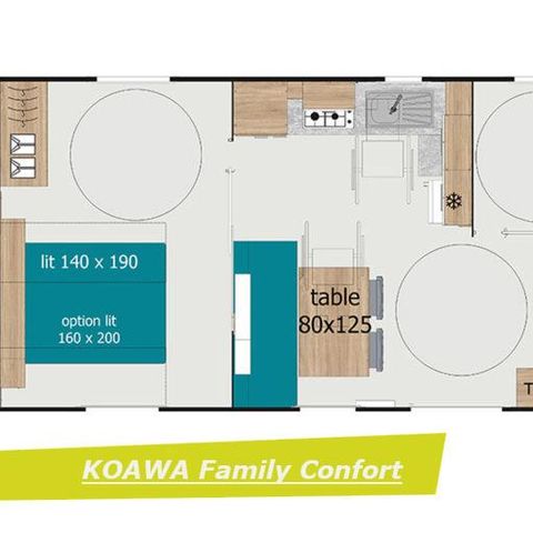 MOBILHOME 4 personnes - KOAWA FAMILY CONFORT PMR TV