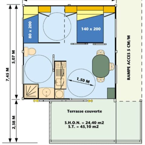 CHALET 3 personnes - Ciela Confort PMR - 1 chambre