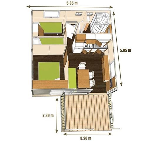 Chalet 5 persons - GITOTEL MOREA