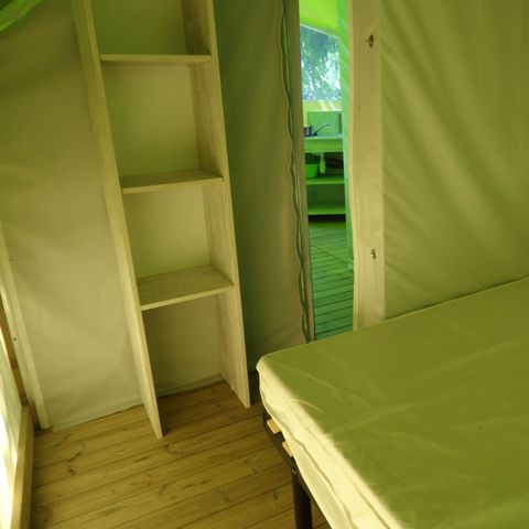 TIENDA DE LONA Y MADERA 5 personas - Tienda Junior - Llegada sábado / miércoles - con instalaciones sanitarias - No se admiten mascotas