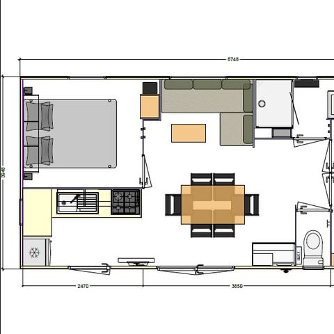 MOBILHOME 6 personas - MH privilegio 6p 3ch animal prohibido Domingo