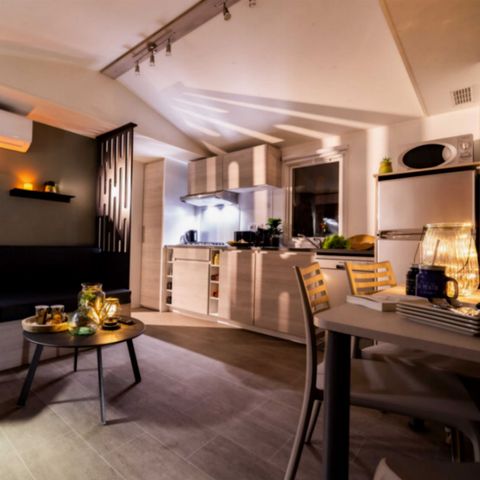 Stacaravan 6 personen - Privilège P3 3 slaapkamers 2 badkamers TUIN