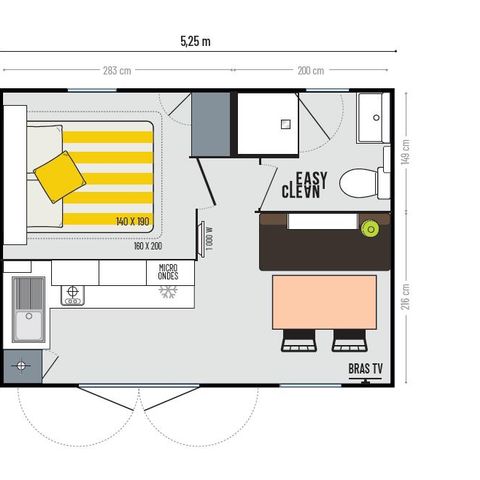 Mobile home 2 persons - Cahita Sûnelia Prestige 1 bedroom