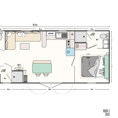 BUNGALOW 6 personnes - Sunêlia Prestige "Le Manneporte" 6 pers. 3 ch. 2 sdb.
