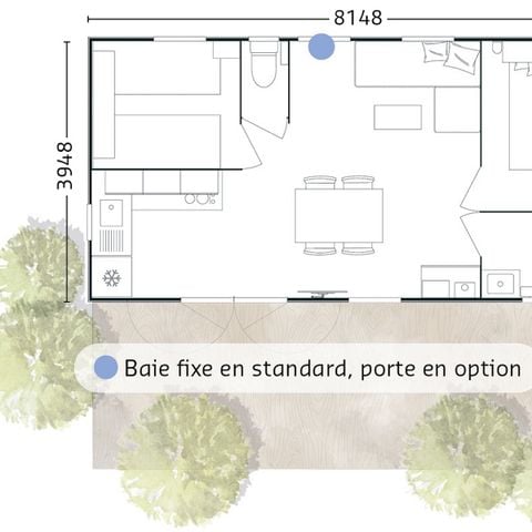Stacaravan 4 personen - 2 slaapkamers BAHIA