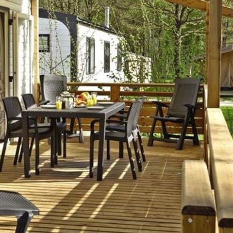 MOBILHOME 6 personas - Premium | 3 Dormitorios | 6 Pers. | Terraza Salón | Aire-con.
