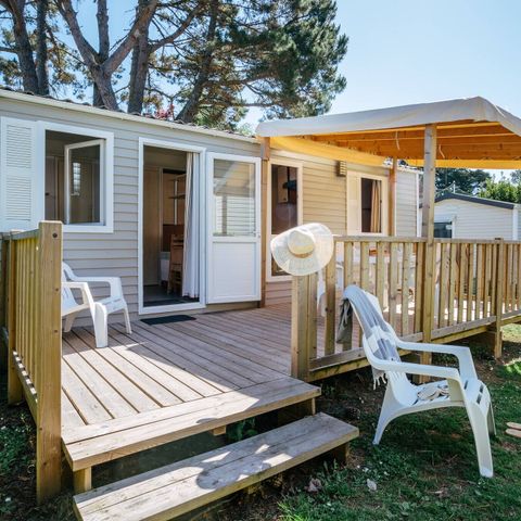 Stacaravan 6 personen - Mobile-home | Comfort | 3 slaapkamers | 6 pers. | Verhoogd terras | 2 badkamers