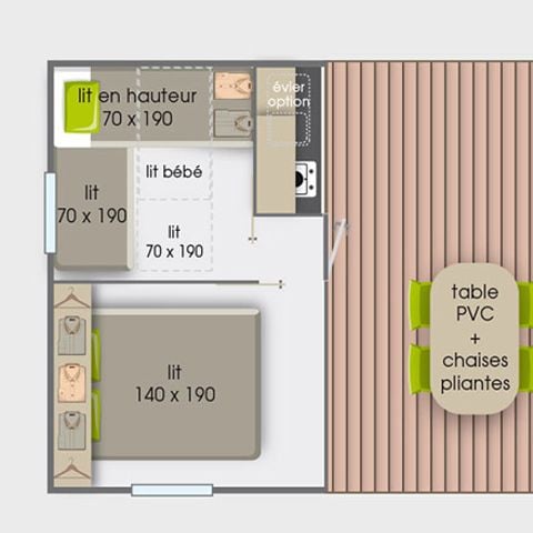 Mobilhome 5 personnes - TOILE