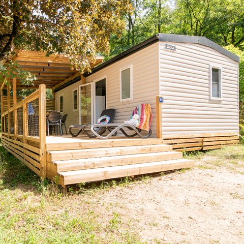 Mobilheim 5 personen - Premium - 2 Schlafräume - überdachte Terrasse - KLIMA + TV